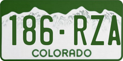 CO license plate 186RZA