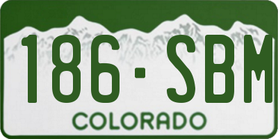 CO license plate 186SBM