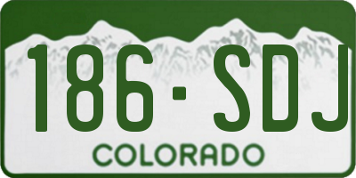 CO license plate 186SDJ