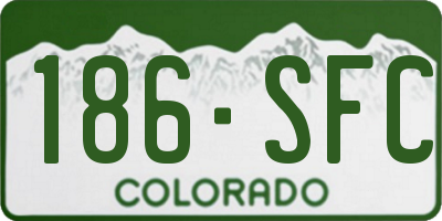 CO license plate 186SFC