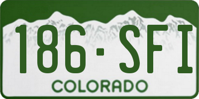 CO license plate 186SFI