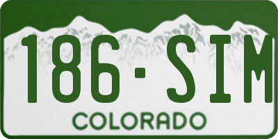 CO license plate 186SIM