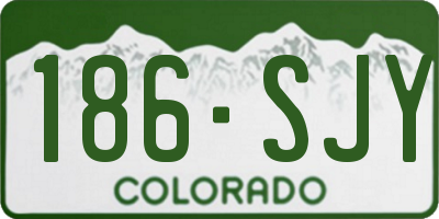CO license plate 186SJY
