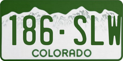 CO license plate 186SLW