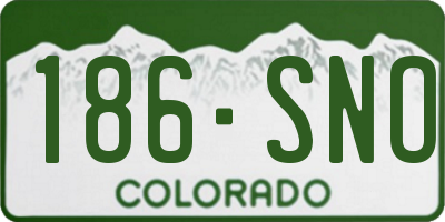 CO license plate 186SNO