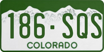 CO license plate 186SQS