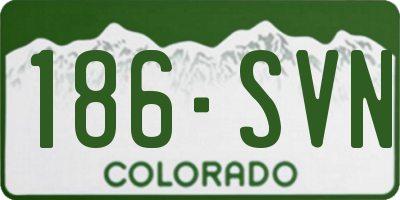 CO license plate 186SVN