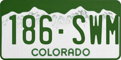 CO license plate 186SWM