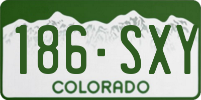CO license plate 186SXY