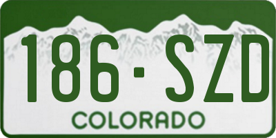 CO license plate 186SZD