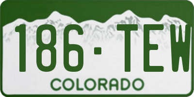 CO license plate 186TEW