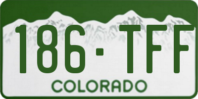 CO license plate 186TFF