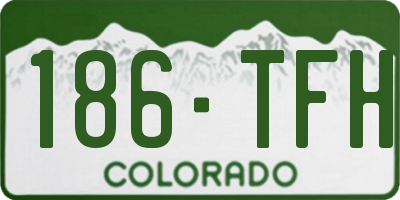 CO license plate 186TFH