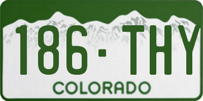CO license plate 186THY