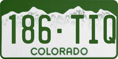 CO license plate 186TIQ