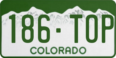 CO license plate 186TOP