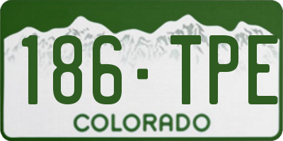 CO license plate 186TPE