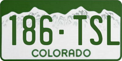 CO license plate 186TSL