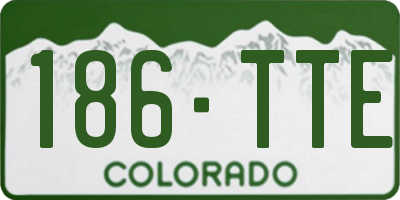 CO license plate 186TTE