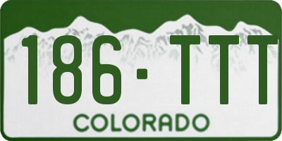 CO license plate 186TTT