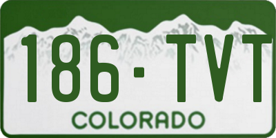 CO license plate 186TVT