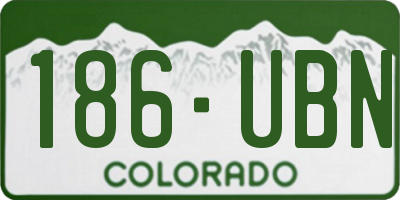 CO license plate 186UBN