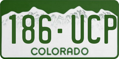 CO license plate 186UCP