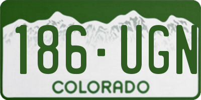 CO license plate 186UGN
