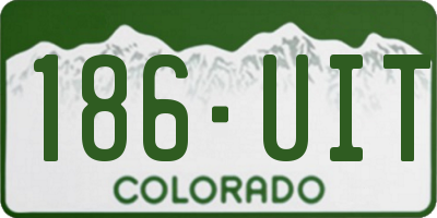 CO license plate 186UIT