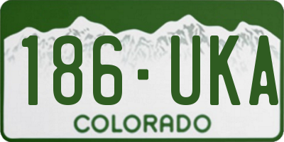 CO license plate 186UKA