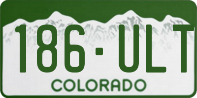 CO license plate 186ULT