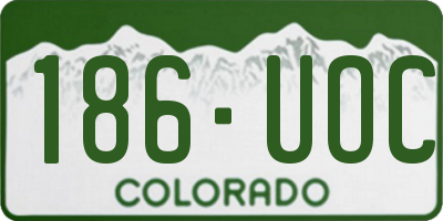 CO license plate 186UOC