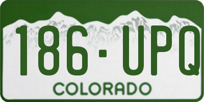 CO license plate 186UPQ