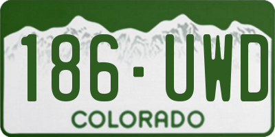 CO license plate 186UWD