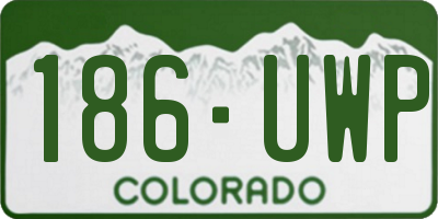 CO license plate 186UWP