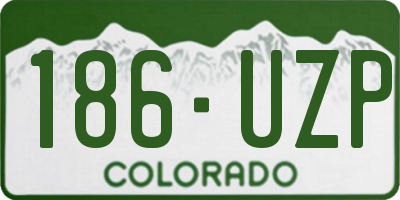 CO license plate 186UZP