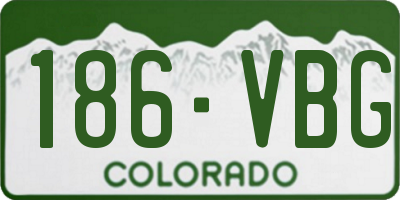 CO license plate 186VBG