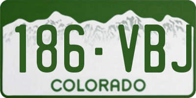 CO license plate 186VBJ