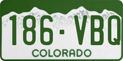CO license plate 186VBQ