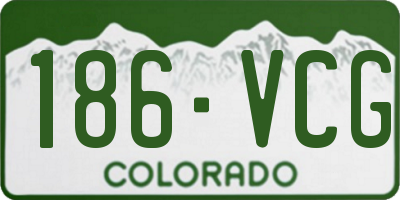 CO license plate 186VCG