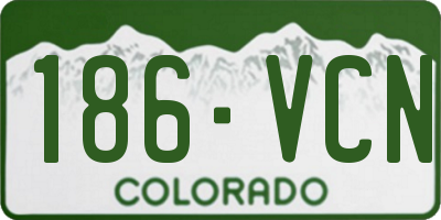 CO license plate 186VCN