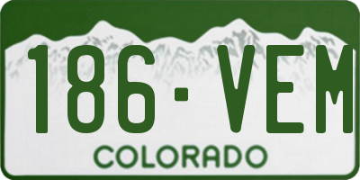 CO license plate 186VEM