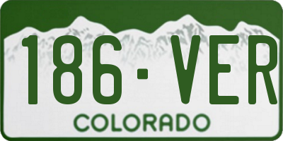 CO license plate 186VER