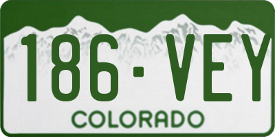 CO license plate 186VEY