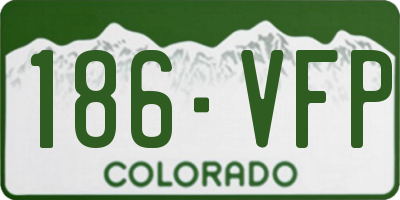 CO license plate 186VFP