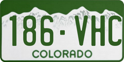 CO license plate 186VHC