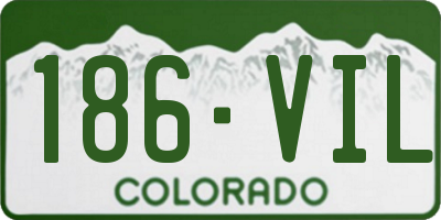 CO license plate 186VIL