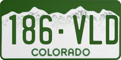CO license plate 186VLD