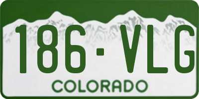 CO license plate 186VLG