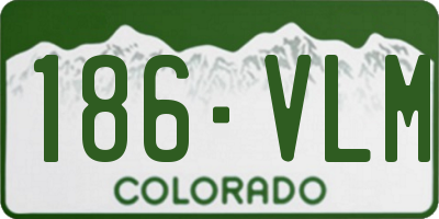 CO license plate 186VLM